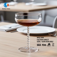 Verres à vin en verre borosilicate haut de gamme Samyo 480 ml, verres à gin tonic personnalisés avec pied perlé