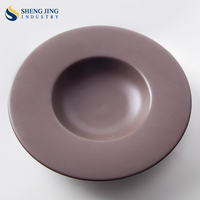 Tianshengjing — chapeau rond en céramique mate, rustique, noir, blanc, gris, brillant, en céramique, pour Restaurant d'hôtel, soupe, dîner, assiette profonde