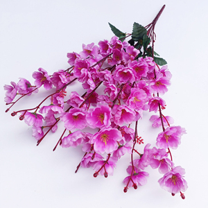 L en gros 7/9 fourchettes soie artificielle pêche arrangement floral mariage fond décoration faux pêche fleurs fleurs - Product Image 3