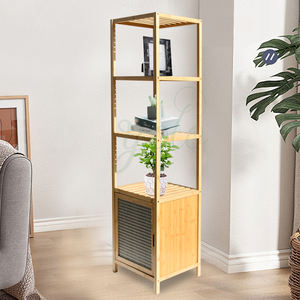 Nature Bambou Étagère à 4 Niveaux Étagère en Bois Offre Spéciale Moderne Nouveau Design Armoire de Rangement Stand Bois pour la Maison Salon Salle de Bain - Product Image 3