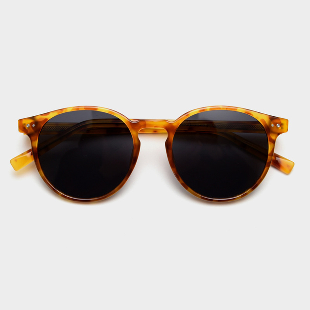 New Trendy Korean Acetate Temple Polarized Sunglasses Female Personality Round Retro Sunglasses Man