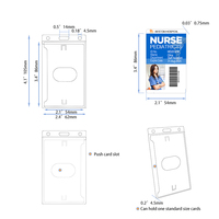 Bestom OEM BH1840-6000 Porte-cartes d'identité horizontal en plastique ABS givré avec fente pour le pouce, distributeur de badges rigides