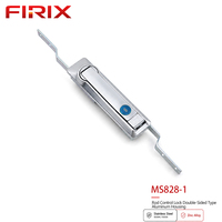 Serrure à cylindre réversible MS828-1 en alliage de zinc, finition argent mat, avec commande à trois points et boîtier en aluminium pour machines