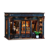 Kit de Montaje de Casa de Madera en Miniatura Creativa Hecha a Mano, Modelo de Cabaña DIY de Estilo Nuevo Transfronterizo con Línea de Proporción Áurea 3D