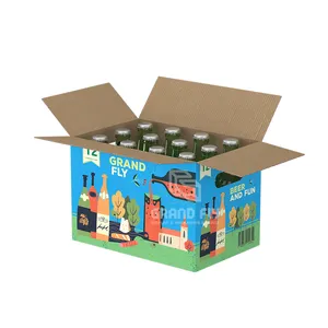 Estuche para cerveza personalizado Cartón 4 Paquete de 6 Botella Portadores de cerveza Caja de embalaje para botellas de cerveza
