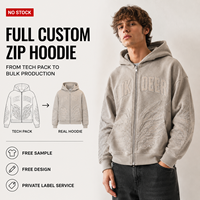 IKDEER Sweat à capuche zippé personnalisé avec broderie d'ailes, en coton épais, pour marque de streetwear, commande en gros