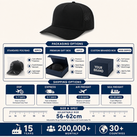 Casquette de baseball perforée unie, respirante, découpée au laser, 5 panneaux, visière incurvée réglable, logo personnalisé, unisexe, vente en gros, OEM, faible MOQ