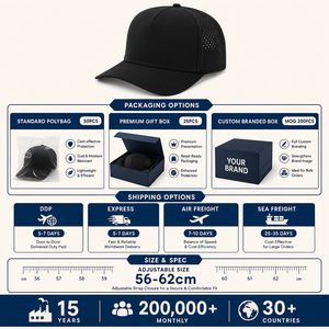 無地の穴あき野球帽 通気性のあるレーザーカット5パネル調整可能なカーブブリム カスタムロゴ ユニセックス 卸売 OEM 低MOQ - Product Image 6