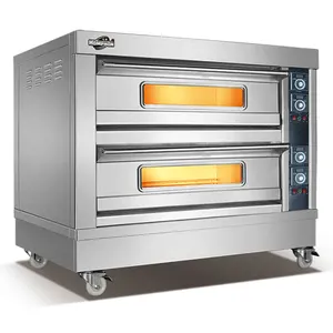 Electric Ovens Commercial 2 Deck 4 Tray Pizza Oven Machines Bakery Complete Bakery Equipment