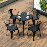 Acheter Ensemble de salle à manger d'extérieur Table basse et chaise en plastique Meubles de jardin en bois