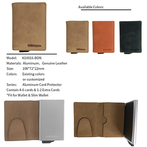 Tarjetero de Aluminio Cardhoda con Forro de Cuero Genuino, Cartera Plegable Delgada, Diseño Minimalista Unisex, Tamaño Corto - Product Image 2