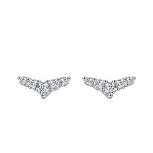 Boucles d'oreilles et collier en argent sterling S925 exquis en forme de queue de dauphin pour femmes, bijoux de luxe abordables avec design d'ailes - Product Image 3
