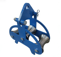 Poulie de pose de câbles, rouleau triple, bloc de tirage d'angle, roue en nylon et acier, guide-câble pour l'installation de lignes électriques