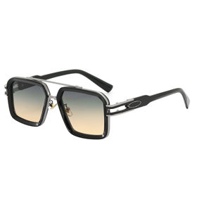 <span class=keywords><strong>Gafas</strong></span> de Sol de Diseño Vintage de Lujo, Extra Grandes, Cuadradas, Metálicas, Azules y Doradas, con Logotipo Personalizado, Novedades 2025 - Product Image 6