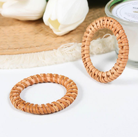 Anneaux de serviette en rotin tressé à la main, style rustique naturel, pour centres de table de Noël et de mariage, et décoration intérieure