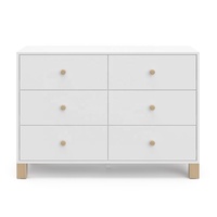 Commode blanche à 6 tiroirs pour chambre d'enfant Commode table à langer en bois pour bébé