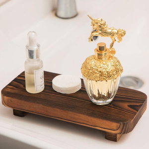 Ensemble de 2 socles rustiques en bois, support à savon de cuisine, plateau de vanité de salle de bain, présentoir décoratif, support à bougies en bois naturel - Product Image 4