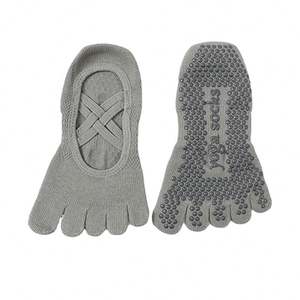 Five-finger Yoga Socks for Women Anti-slip Designed for Pilates with Separated Toes Open Back and Straps - Product Image 1