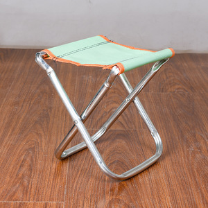 Portable Folding Metal Stool With Fabric Seat Outdoor Garden Chair Small Travel <b>Bench</b> Rectangular Shape Lightweight <b>Foldable</b> - Product Image 1