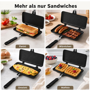 Popular Portable Sandwich Cake Mold Aluminium Roasting Pan Outdoor Use Two Side Breakfast Sandwich Grill Pan - Product Image 5