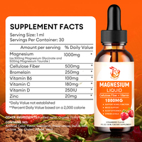 Gouttes liquides de magnésium à marque privée OEM avec supplément de vitamine C et de zinc pour favoriser la qualité du sommeil et soutenir le système immunitaire
