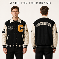 Veste universitaire personnalisée pour équipe, en laine avec manches en PU, manteau de baseball unisexe, numéro personnalisé, patch chenille, OEM ODM pour équipe universitaire