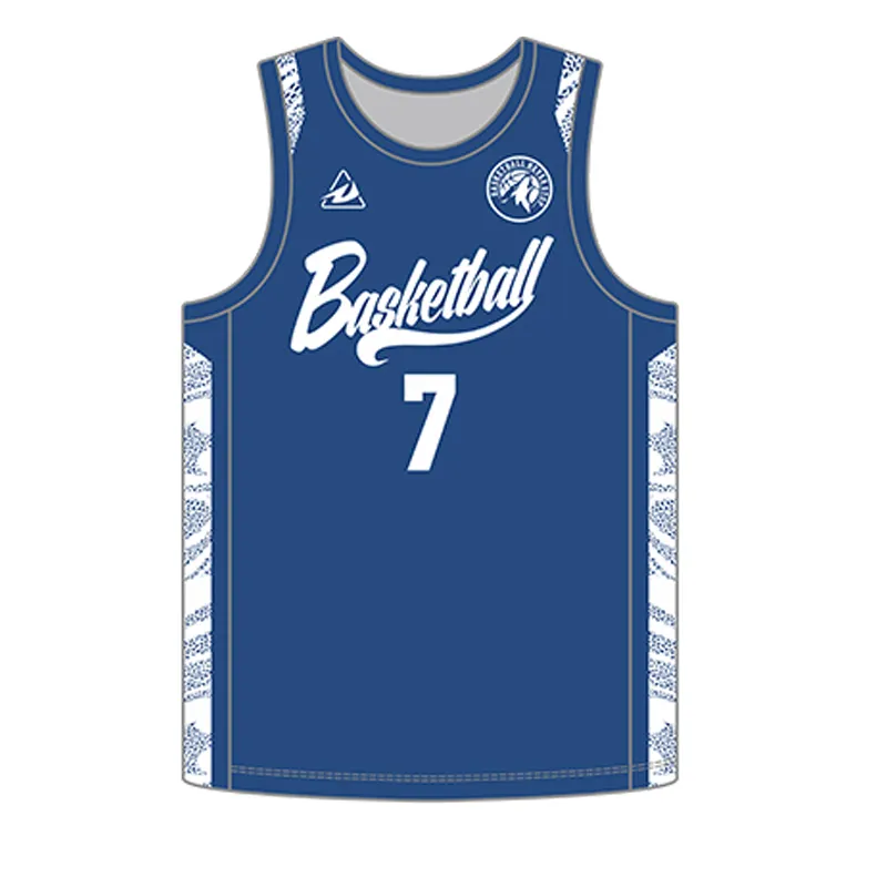 Özel yeni tasarım yüksek kaliteli Polyester örgü süblimasyon dikişli erkekler spor basketbol üniforması formaları