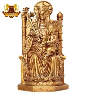 Escultura bronze religiosa em bronze fundido, nossa senhora de walsingham estátua para decoração da igreja