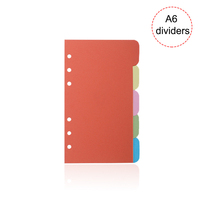 Classeur en spirale A5/A6 diviseur de page d'index à 6 anneaux diviseur d'index coloré pour carnet de notes planificateur à feuilles mobiles 5 couleurs différentes