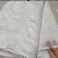 Tissu Jacquard à Relief Floral 3D pour Robe de Mariée, Tissu d'Embellissement de Créateur pour Vêtements d'Extérieur et Coiffes Transfrontalières JSH-8170P