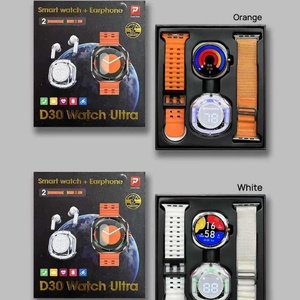 D30 đồng hồ siêu Smartwatch với HD IPS màn hình đôi ban nhạc TWS Earbuds 2 trong 1 Du Lịch Thời Trang Tai nghe thông minh tập thể dục Tracker - Product Image 3