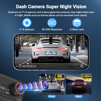 Caméra de tableau de bord 4K double objectif prête à l'emploi avec WiFi 5G, GPS, enregistreur vidéo avant et arrière pour voiture, commande vocale, accessoires automobiles