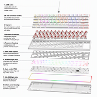Teclado Mecánico con Cable de 61 Teclas, 60%, Retroiluminación RGB, Compacto, para Juegos de PC