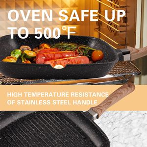 Dsp Professional Square Frying <b>Pan</b> Ca006 D24 D28 Black <b>Nonstick</b> Healthy Grill <b>Pan</b> For Gas Stove Universal Use - Product Image 4