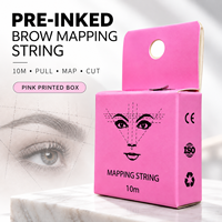 Fil de Mappage des Sourcils Pré-encré Rose 10m en Nylon pour le Styling, la Lamination et la Teinture des Sourcils – Idéal pour Salons de Beauté et Artistes