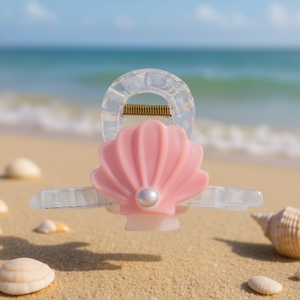 Pinza para el pelo Angelina Seashell de 8 cm, estilo dulce para mujeres y niñas, uso diario, diseño de concha de plástico de alta calidad - Product Image 2