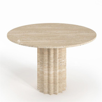 Table à manger en pierre avec pieds sectionnels en travertin KUMUSI FURNITURE