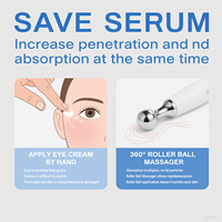 Sérum Contour des Yeux Anti-rides à 5% de Caféine, Crème Roller Yeux Bille Massage 360, Cernes, Poches, Hydratant Réducteur de Rides