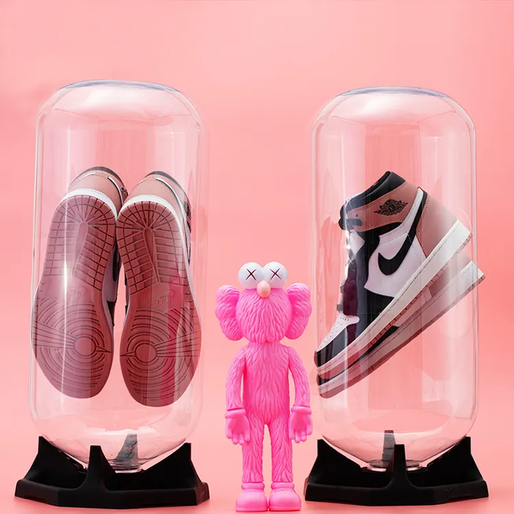 Kotak Penyimpanan Sepatu Kapsul Kotak Penyimpanan Sepatu Sneaker Transparan Sepatu Olahraga Akrilik Tahan Lembap Tahan Debu Pajangan Berdiri