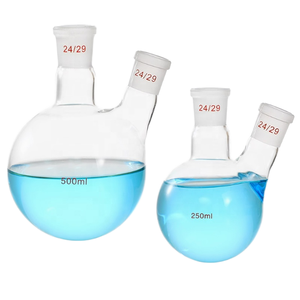 Fiole en verre borosilicaté à col court de 500 ml, fiole à fond rond de laboratoire pour expériences chimiques - Product Image 1