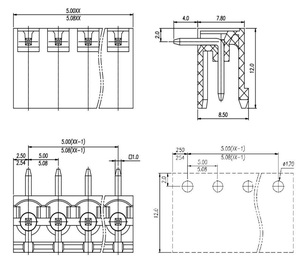 5.08mm kf2edgr 5.08 5.0 2P 3P 4P 5P 6P 7P 8p 9p 10p 11P 12p PCB Plug-in teminal khối 2edgr 5.08mm Pin mstb 2.5 - Product Image 3