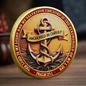 앤티크 골드 브론즈 선원 앵커 코인 맞춤형 종교 해양 기념 메달 5mm 빈티지 주조 - Product Image 1