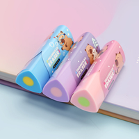 Gomme en caoutchouc en forme de sandwich triangulaire Capybara, motif dessin animé, prise en main souple, fournitures scolaires, fabriqué en Chine