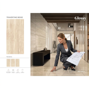 Grey Marble Look Porcelain Tiles 600x1200mm Glossy Glazed Wall Floor Tiles For Bathroom - Product Image 2