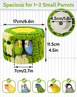 Lit rond en peluche doux et chaud pour cage à oiseaux avec cadre robuste, petite grotte de sommeil pour oiseaux, hamac pour perruches, agapornis, parakeets