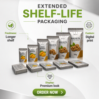 Pure AL Folie Snackzak Stand-Up Pouch Vochtbestendig Herbruikbaar 500g 1kg voor Noten Gedroogd Fruit Lange Houdbaarheid Export