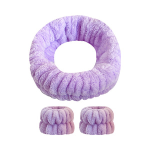 Juego <span class=keywords><strong>de</strong></span> Tres Piezas <span class=keywords><strong>de</strong></span> Diadema y Muñequera Suaves para Lavado Facial Diario para Mujeres y Niñas - Product Image 6