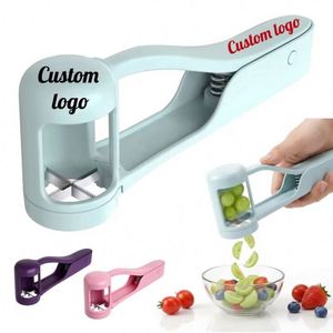 Custom Logo Stainless Steel Blade Plastic Grape Tomato Slicer Fruit Divider Fresh Fruit Separator Dishwasher Safe for Home Use - Product Image 1