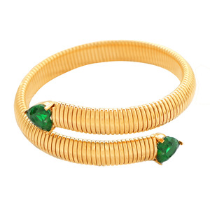 Brazalete Elástico con Diseño de Hueso de Serpiente e Incrustaciones de Circonio, Joyería Unisex para Fiestas, Tono Dorado, Brazalete de Moda - Product Image 5