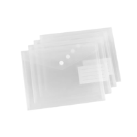 Carpeta de Archivo Transparente A4 con Logotipo Personalizado, Tipo Cartera, con Cierre de Botón a Presión, para Documentos de Oficina